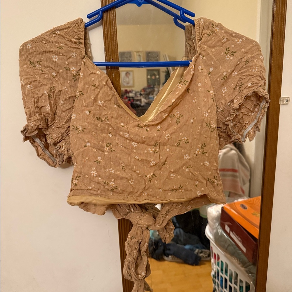 Floral Tan Women's Top